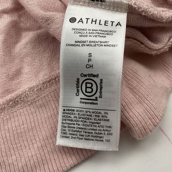 Athleta Pink Mindset Sweatshirt Long Sleeve Crew Neck Modal Spandex Size S - Picture 6 of 8